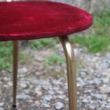 Vintage chair in gilded metal and velvet seat