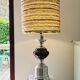 Lamp in chrome and brushed aluminum and porcelain year 70