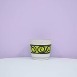 pot de fleur vintage blanc et jaune fluo