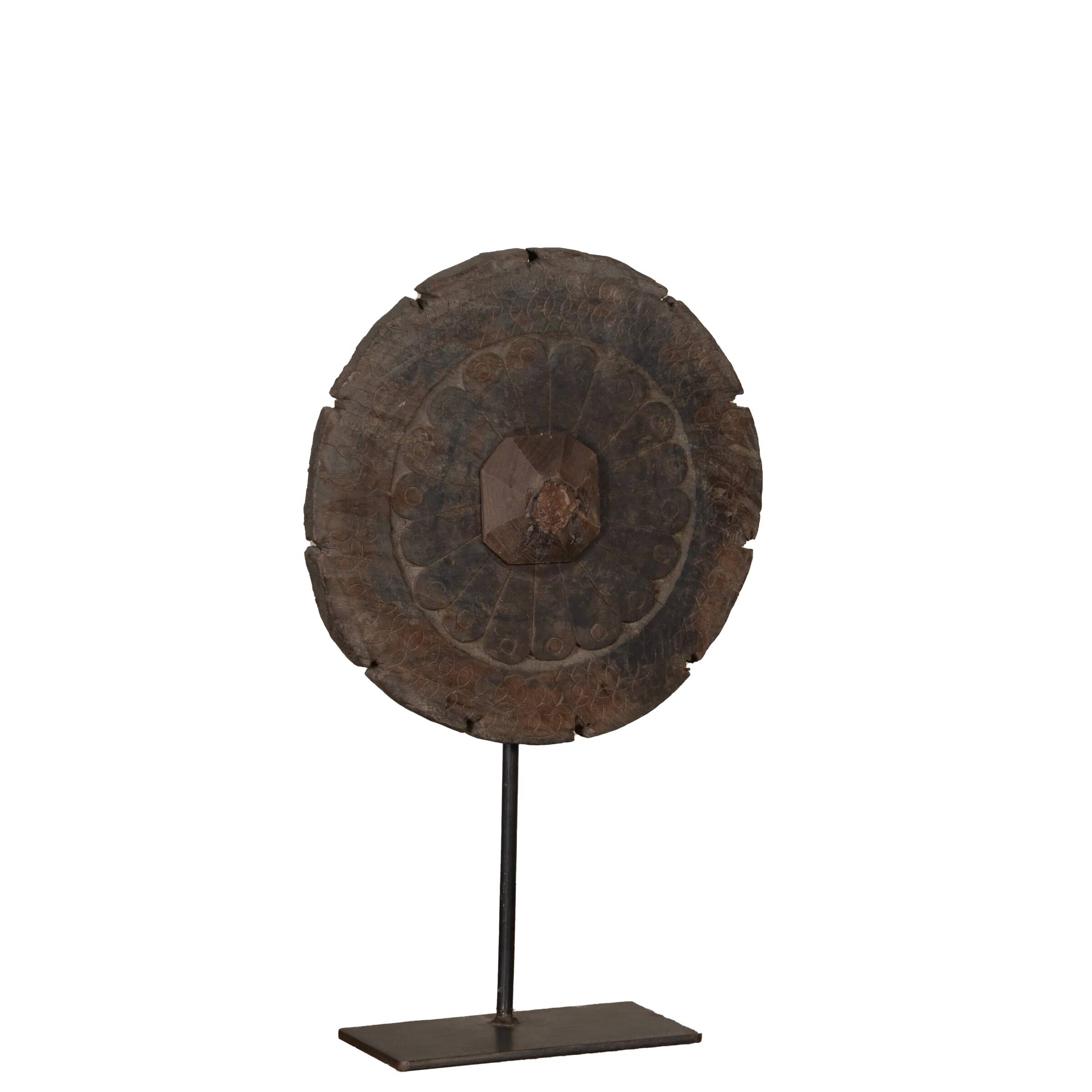 Mandal - Indian wooden wheel on stand no. 1