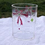 Vase en cristal gravé et émaillé 19 ème
