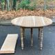 19th century Louis Philippe extendable round dining table, restored in wood, 230