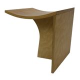 Vintage side table 80s curved plywood minimalist design