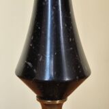 Table lamp base candlestick in chiselled brass and marble base.