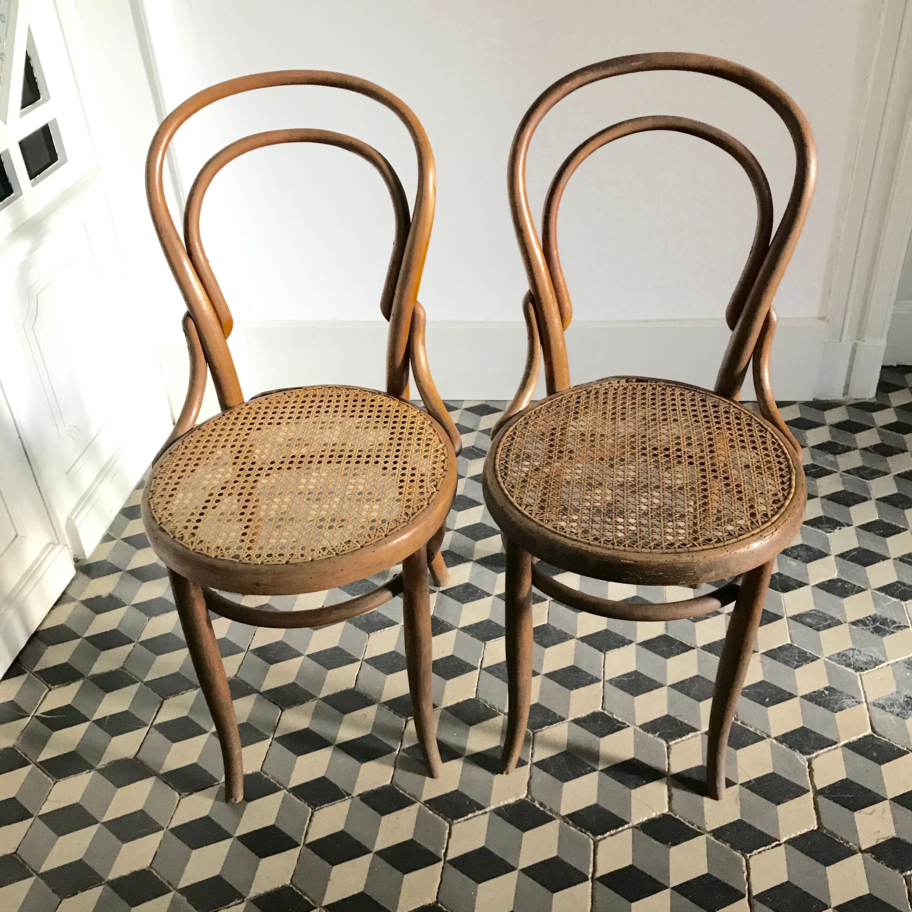 Wooden bistro chairs and canning