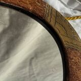 Small oval Art Deco mirror in brown and gold 33x54.