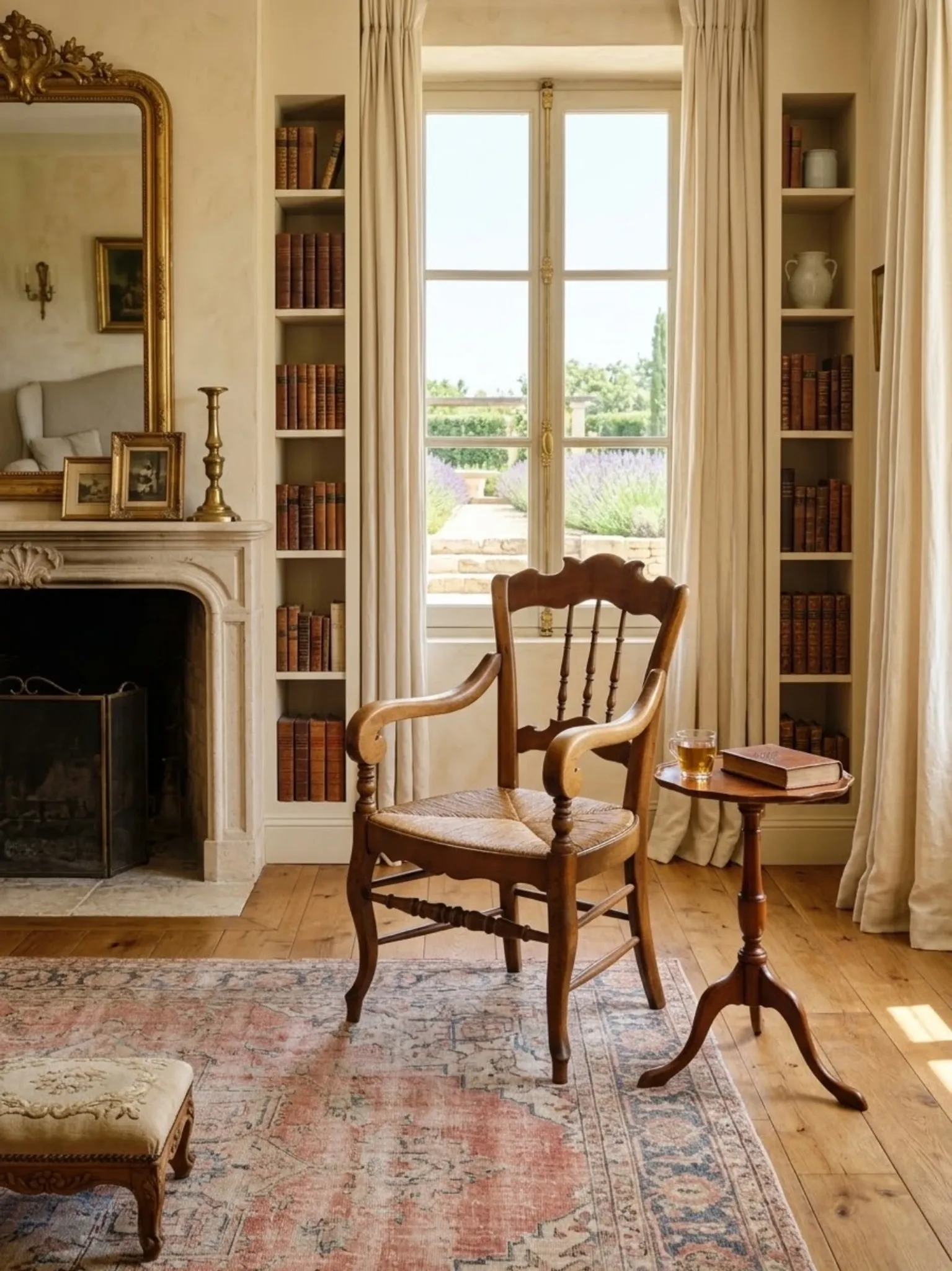 Beech chair with rush seating