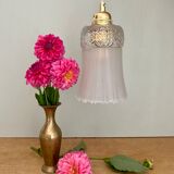 Vintage tulip suspension in frosted glass