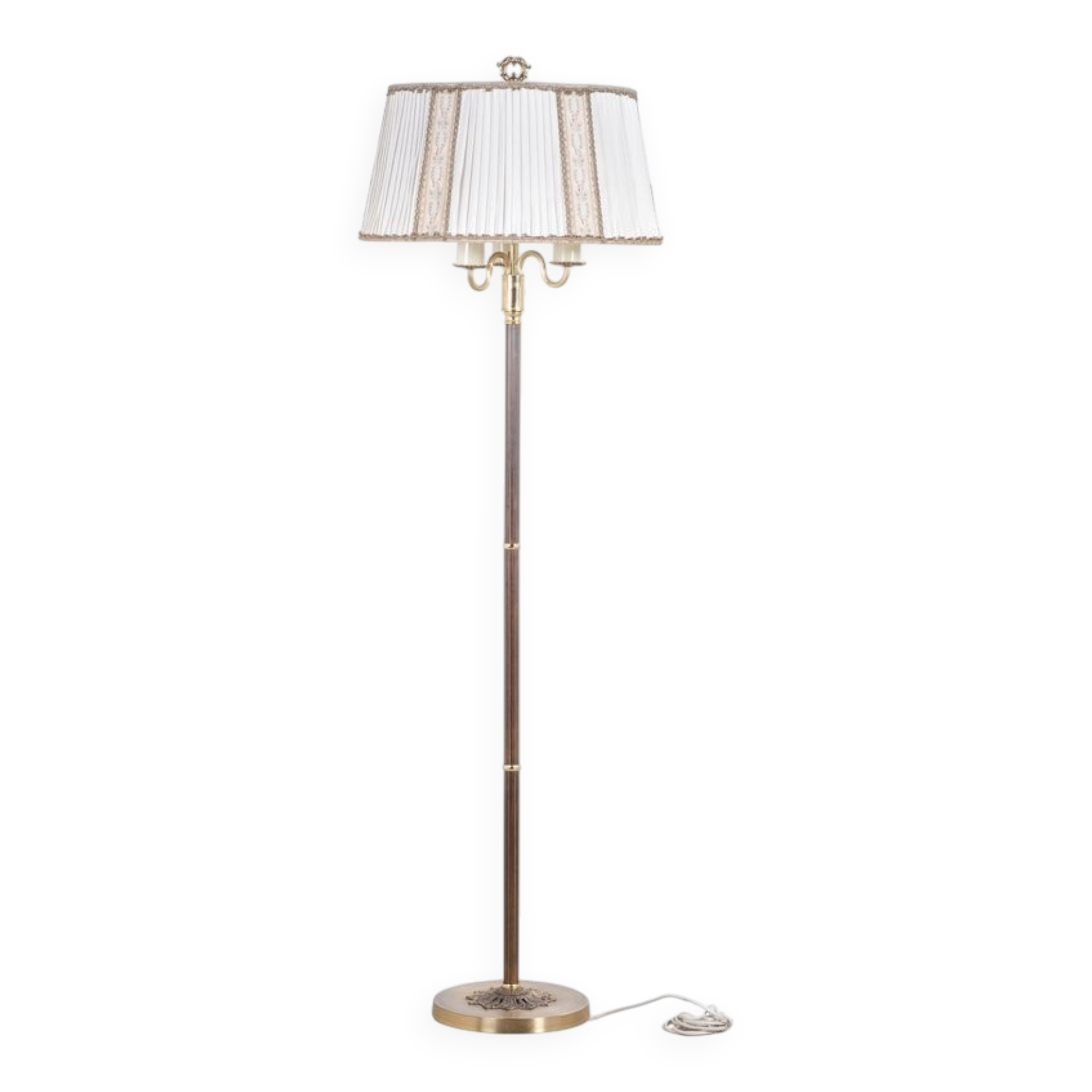 Danish 3-Arm Floor Lamp in Brass, 1960s