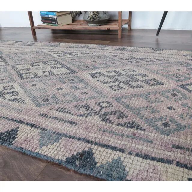 Tapis turc violet noué à la main