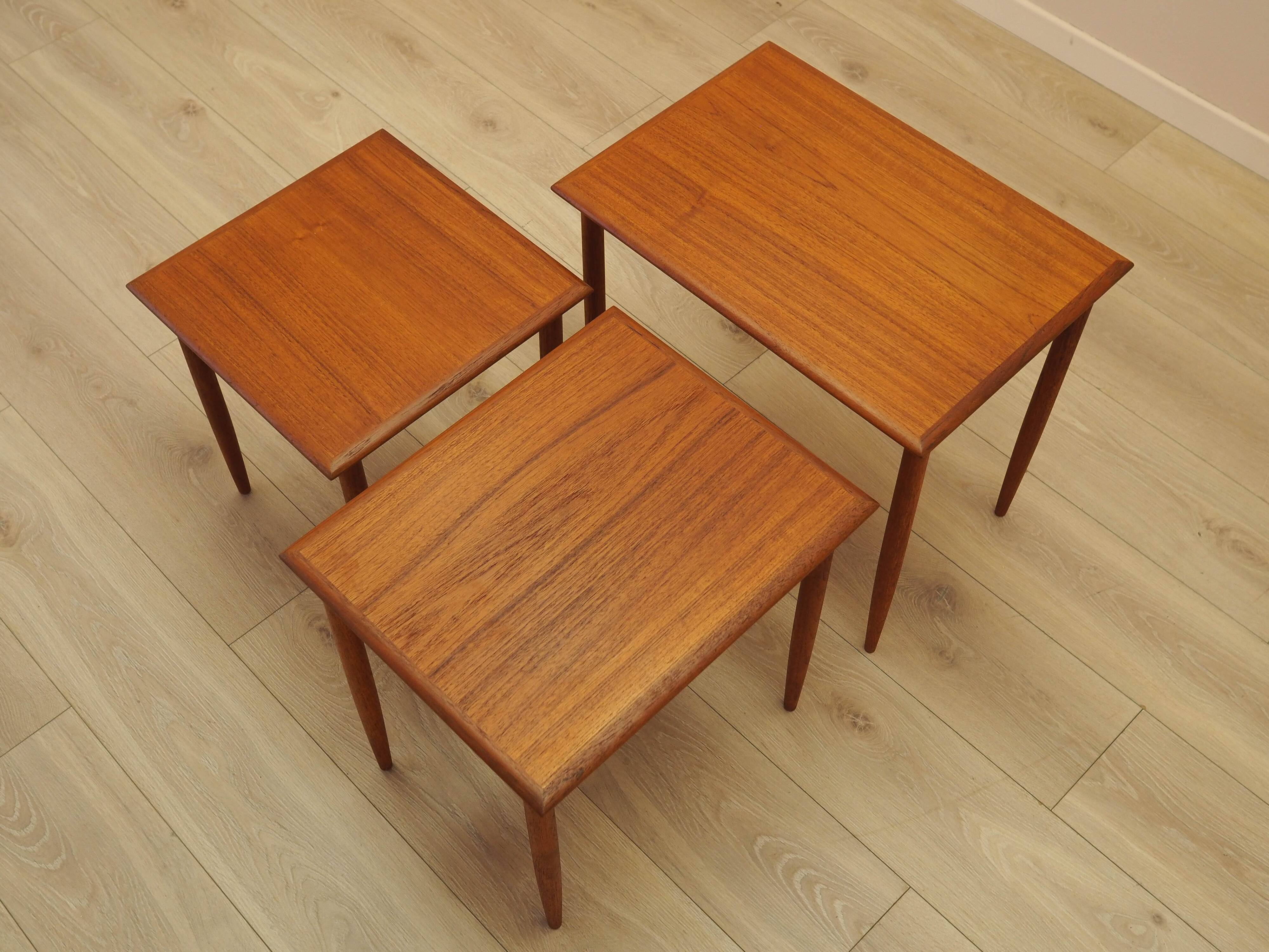 Nest of teak tables, Danish design, 1970s, made in Denmark