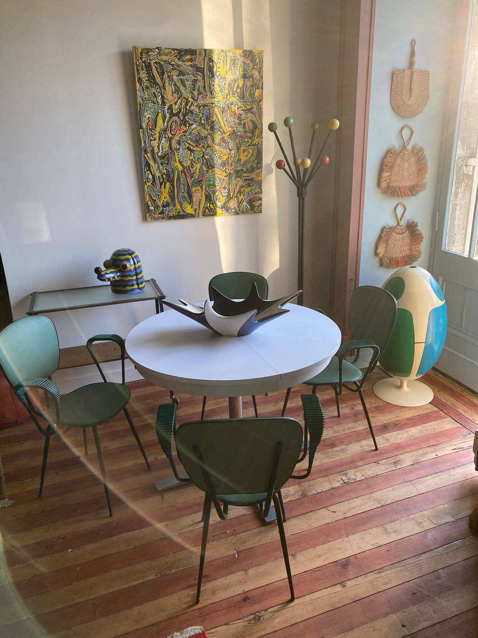 4 chaises vertes (Dans le gout de) jacques Hitier