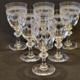 6 verres à vin en cristal gravé fin XIXème