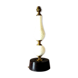 Ebony lamp foot and antique white porcelain