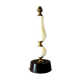 Ebony lamp foot and antique white porcelain