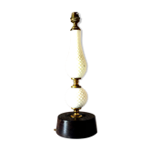 Ebony lamp foot and antique white porcelain