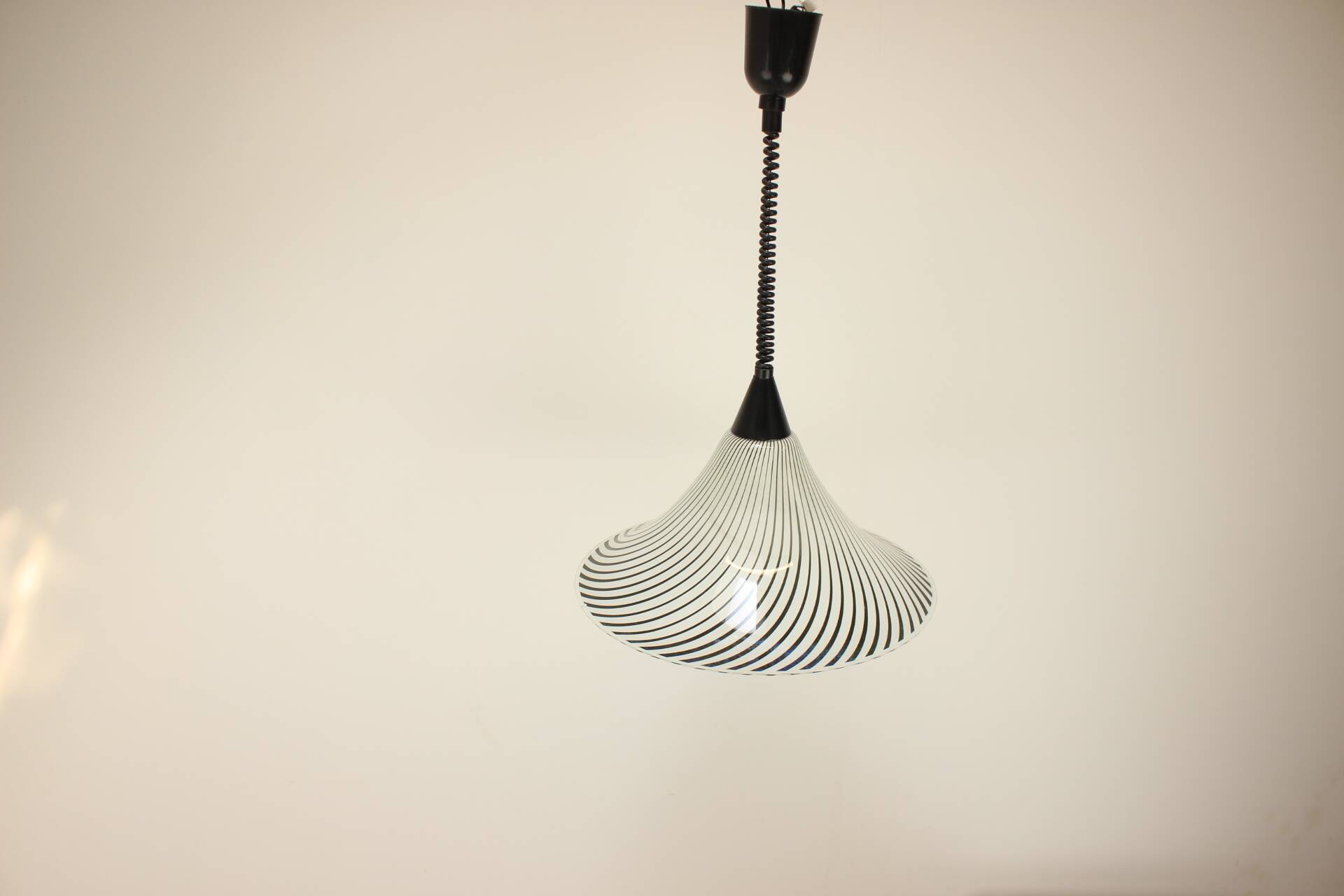 1960's Mid-Century Glass Chandelier in the style of "Trumpet", Czechoslovakia