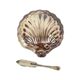 Vintage Scallop Shell Butter Dish Knife Silver Plated Metal Queen Anne