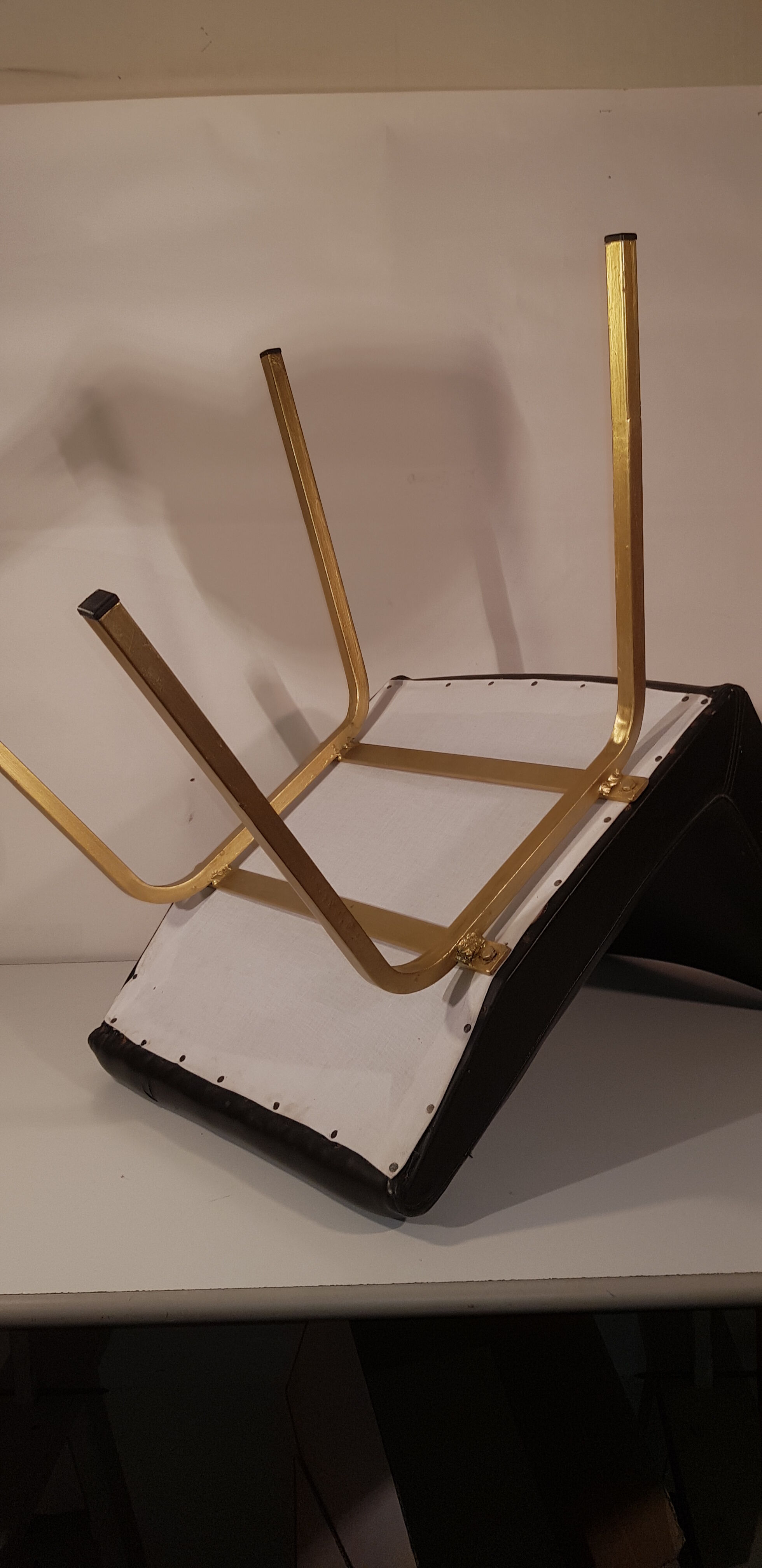 4 office chairs in vintage black skai