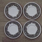 Set of 4 saucers Quality Retired Villeroy & Boch Black/White Anjou Design 4656