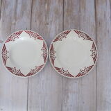 2 hollow plates made of Saint Amand earthenware
