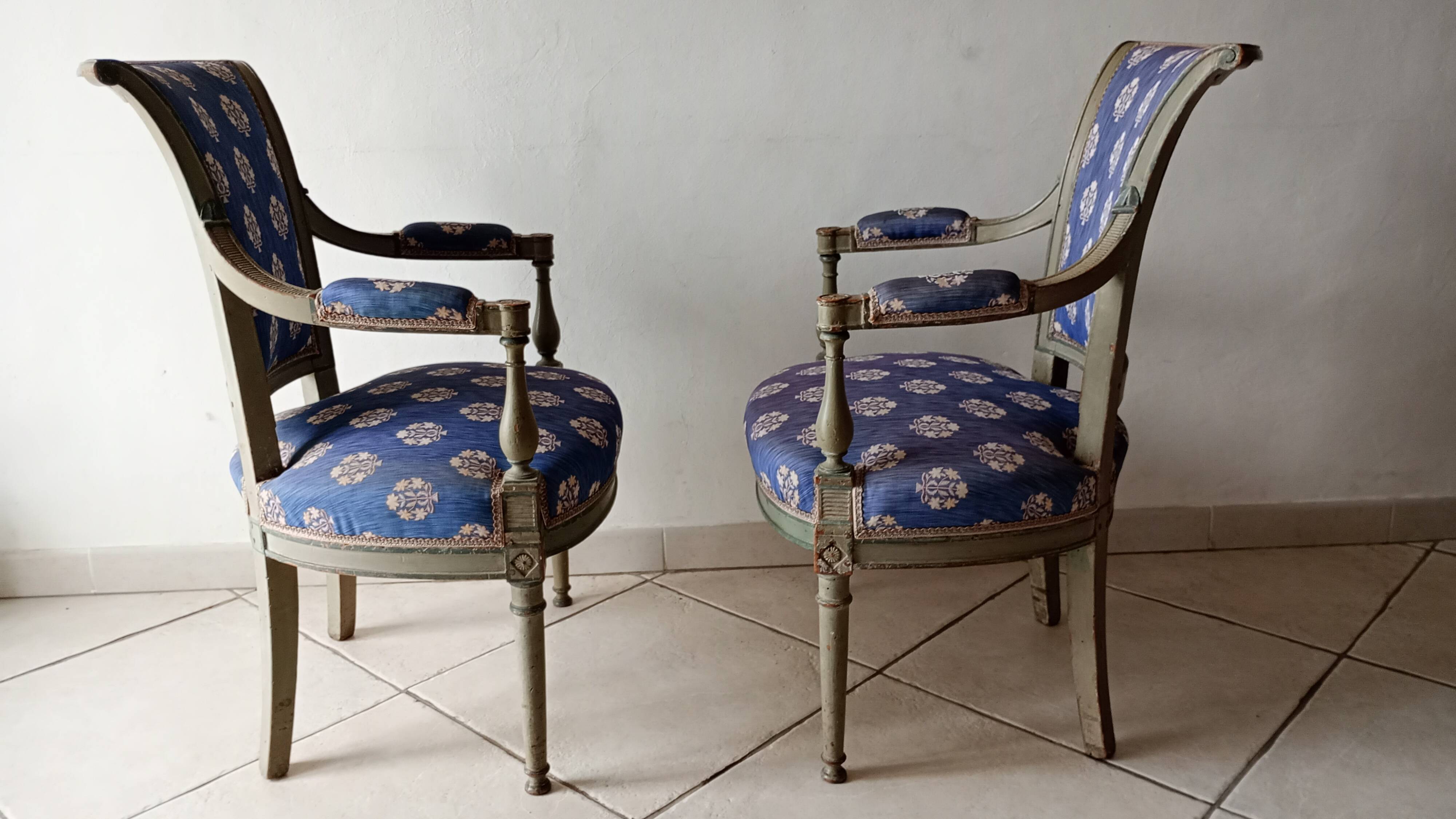 pair of Directoire armchairs