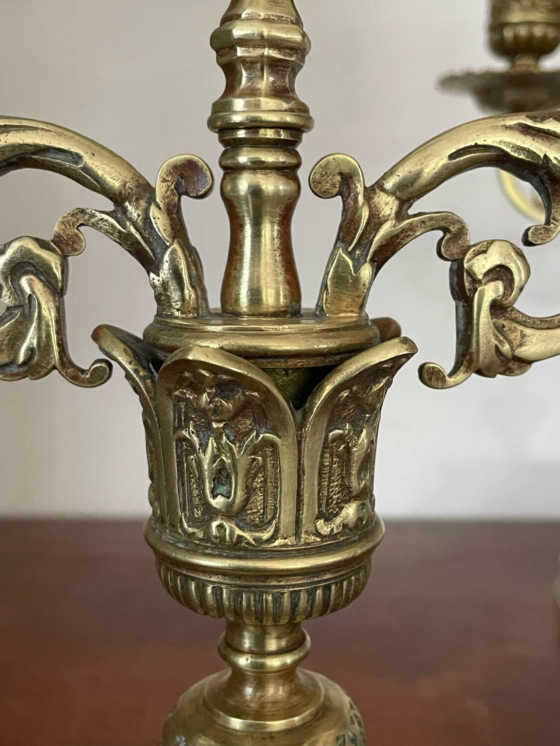 Pair of gilded bronze candlesticks nineteenth