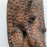 Sculptural Mask Wood - Face & Royal Cobra (Naga) - Tribal Art Indonesia