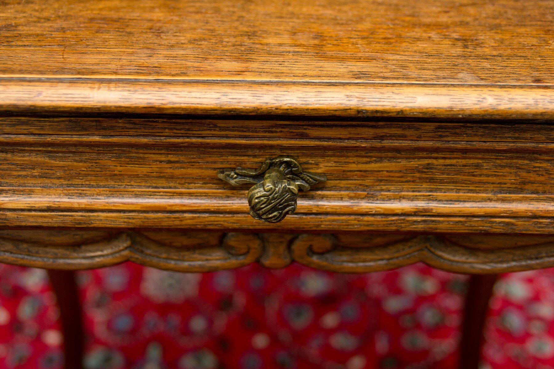 Rococo style oak nightstand or side table, ca. 1930s