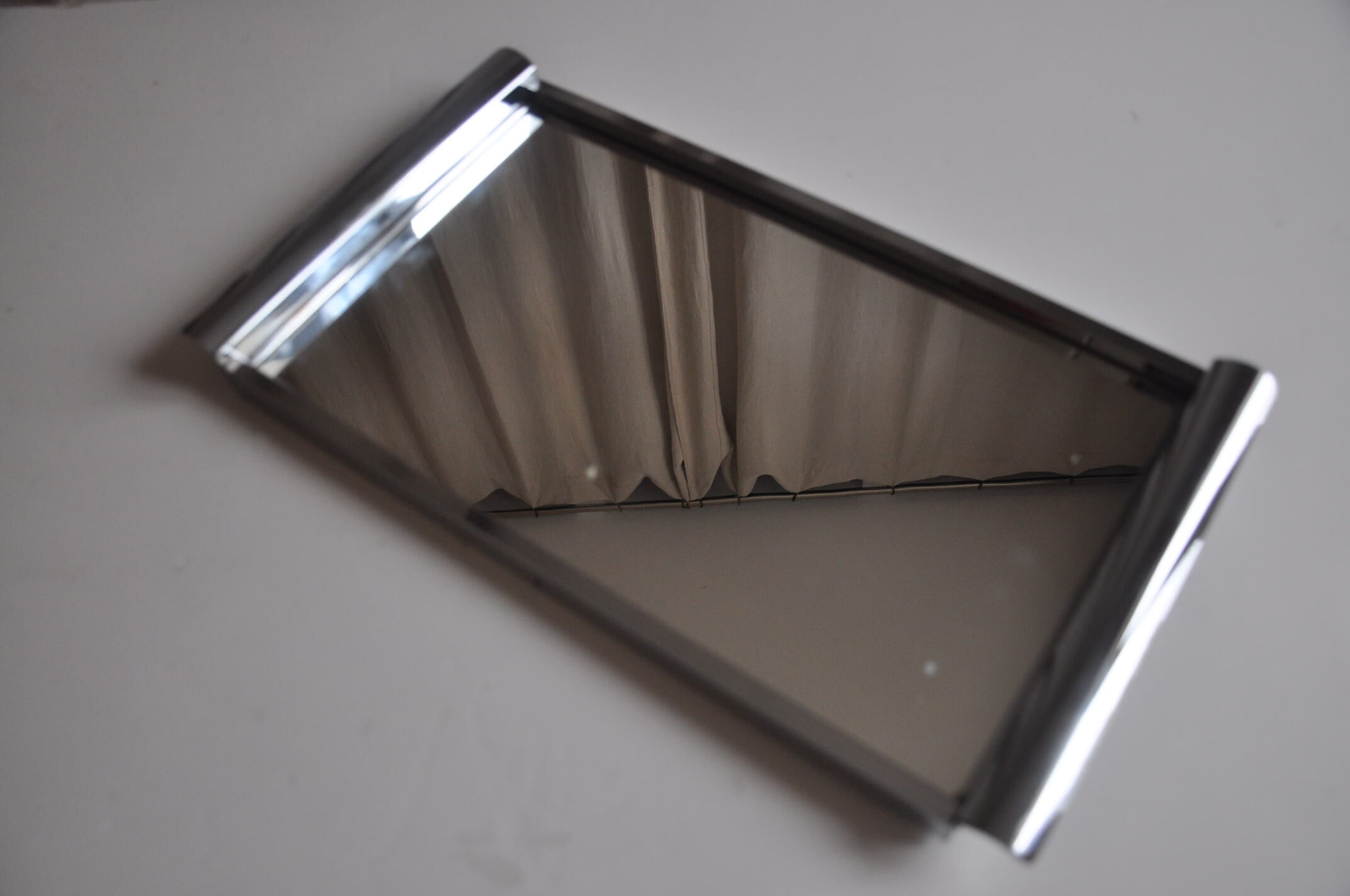 Plateau miroir métal chromé vintage