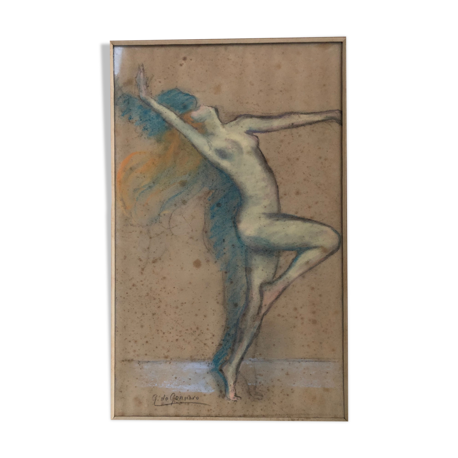 Tableau dessin de danseuse by Gaetano de Gennaro, 1930