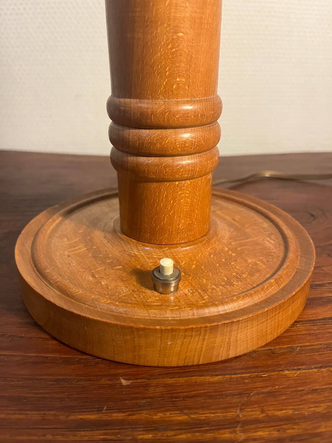 Solid wood table lamp base from the 60s