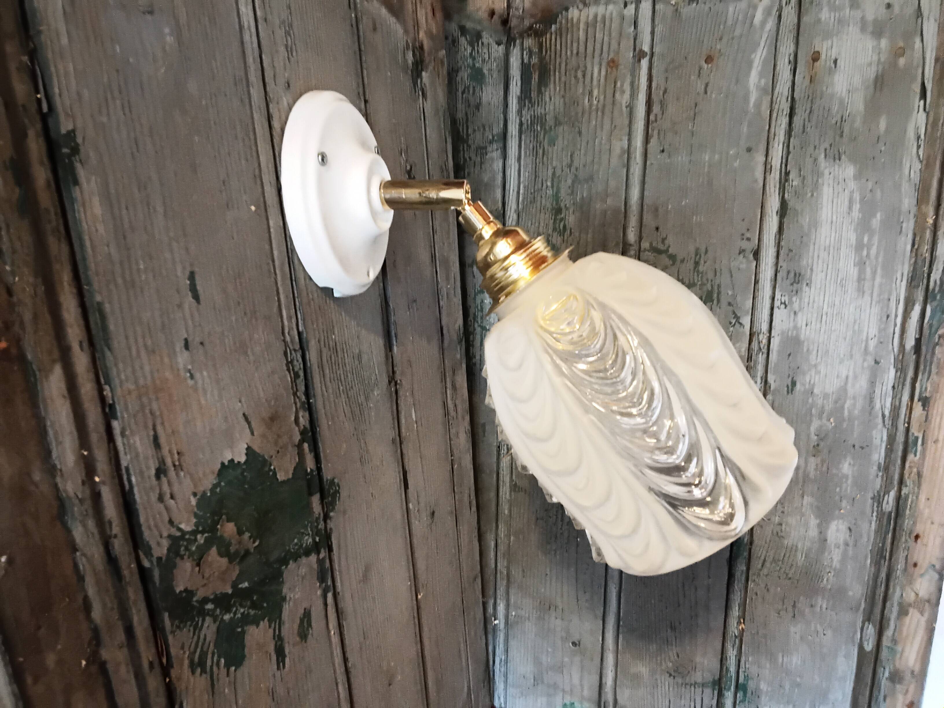 Vintage molded glass wall light