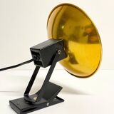 "LITA" Metal Wall Lamp Clamp Lamp with Gold Reflector Vintage 70's