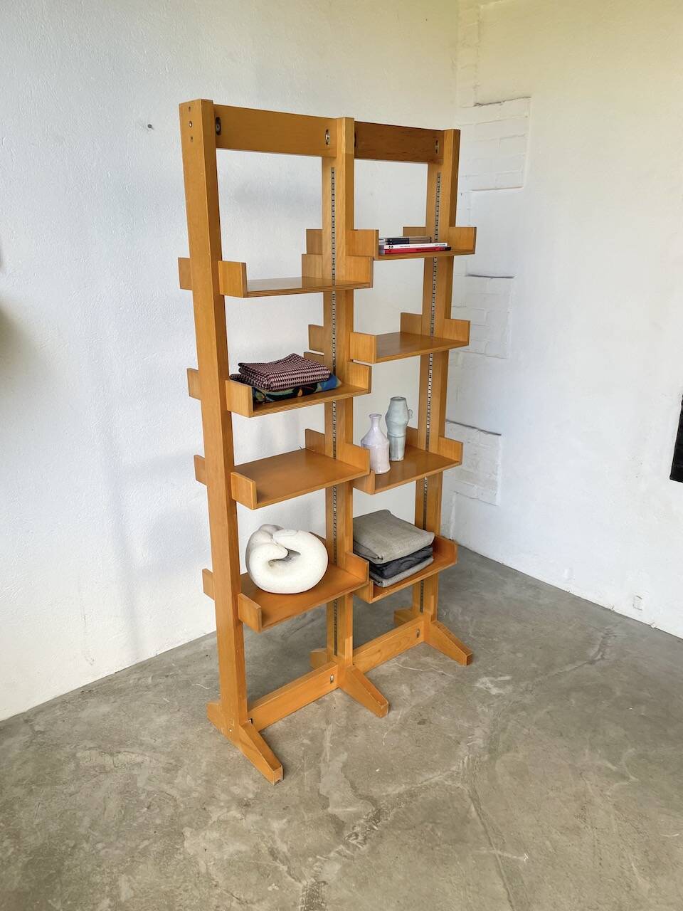 Bookcase on solid beech legs from the 80s