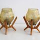 Paire de lampes de chevet vintage des années 1970 par Drevo Humpolec