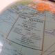 Girard Barrère cardboard globe with tripod foot /vintage 50-60s