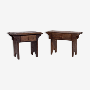 Pair of stool bedside tables, 1920