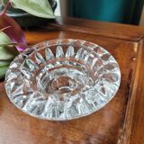 Bougeoir en verre rond ciselé