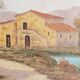 Tuscan landscape by R. Morelli, oil on canvas, late 20th century