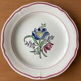 6 assiettes plates anciennes en faïence de gien