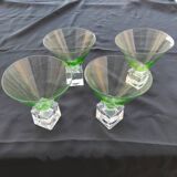 DESIGN GLASSES handcrafted color: 1 set of 4 glasses color ABSINTHE