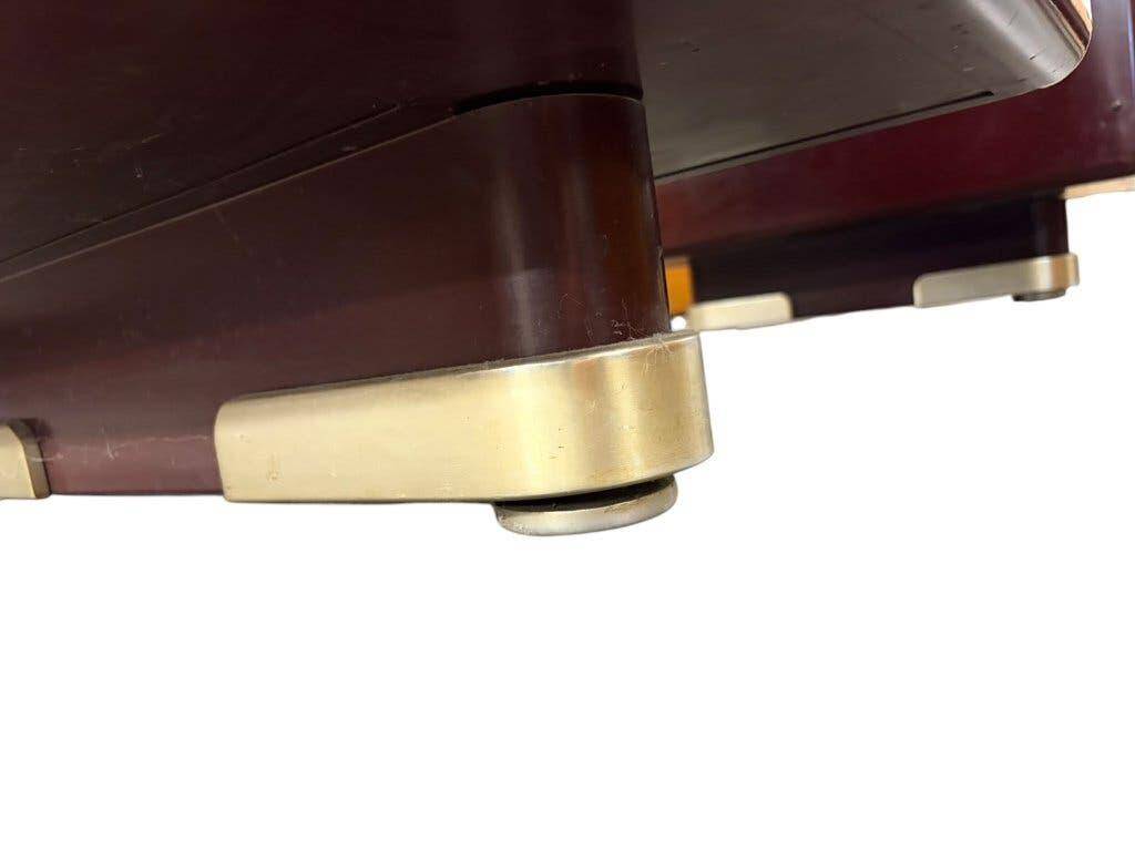 Bureau vintage en métal bordeaux Ahrend / Bureau Oda Prominent