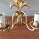 Pair of vintage 70s wall lights in gold metal