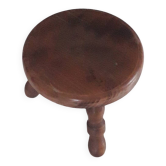Small three-legged oak stool