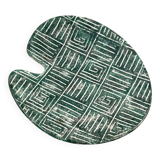 Mid-century Modern green ceramic plate, France 1960s