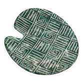 Assiette en céramique verte moderne du milieu du siècle, France années 1960
