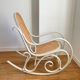 Rocking Chair THONET late 19th century in curved wood with a grey ceruse finish.