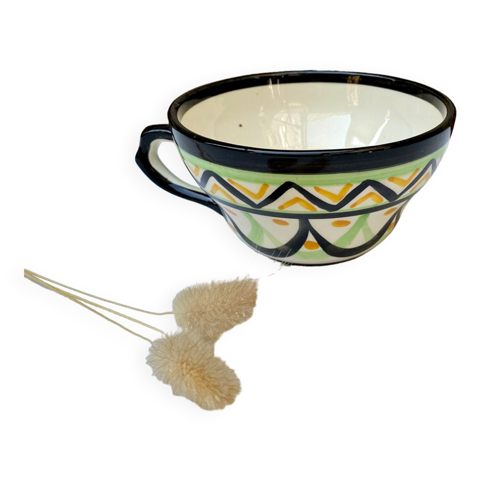 Breton bowl earthenware Saint-Jean-de-Bretagne Hand decoration