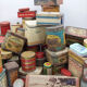 Set of eighty-two metal food boxes 1940'